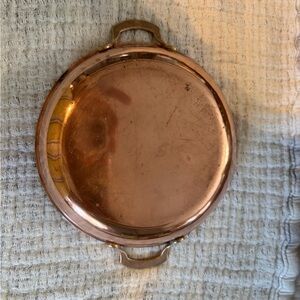 Franch style Small  Copper Pan with Brass Handles